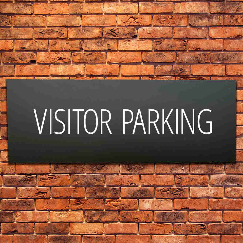 Visitor Parking Sign Midnight Black Landscape - The Sign Shed