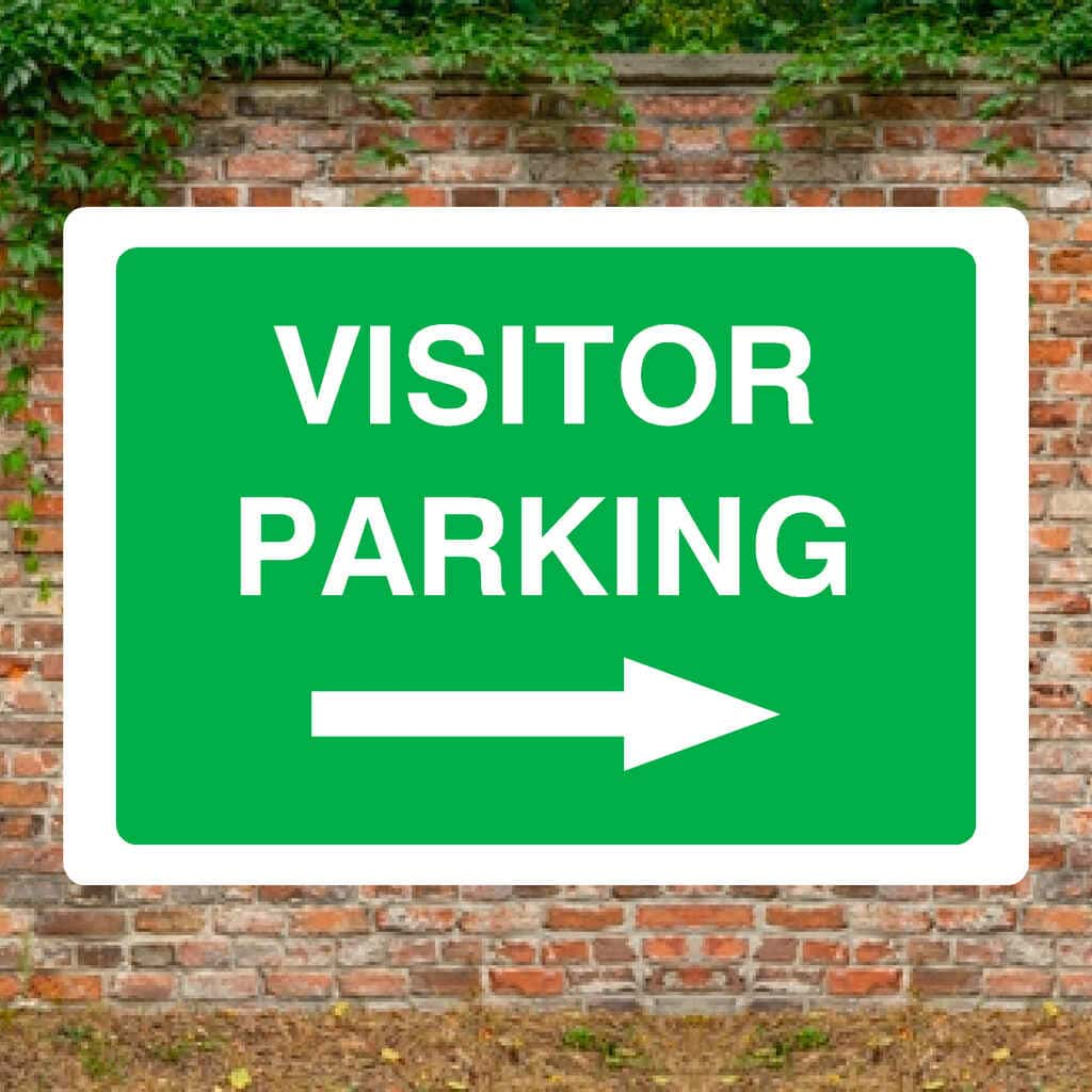 Visitor Parking Sign Right Arrow - The Sign Shed