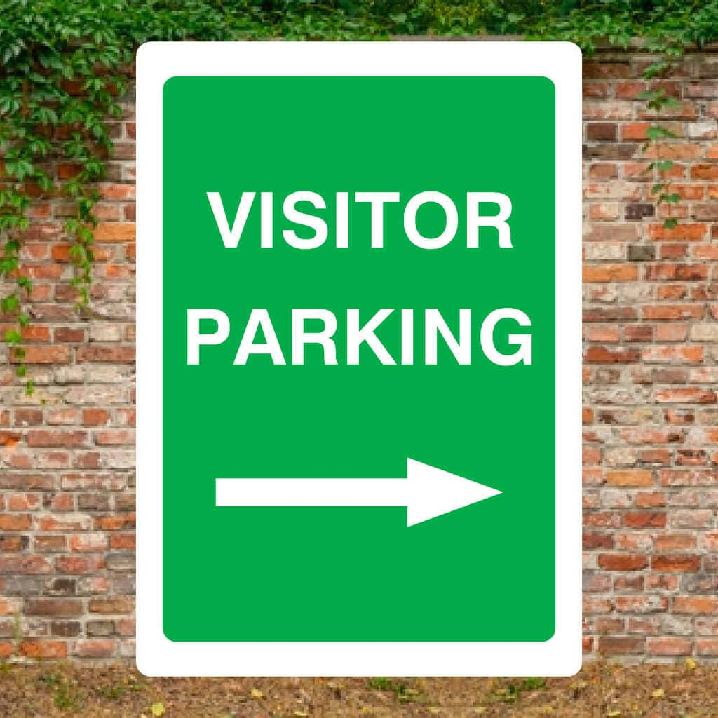 Visitor Parking Sign Right Arrow Portrait - The Sign Shed