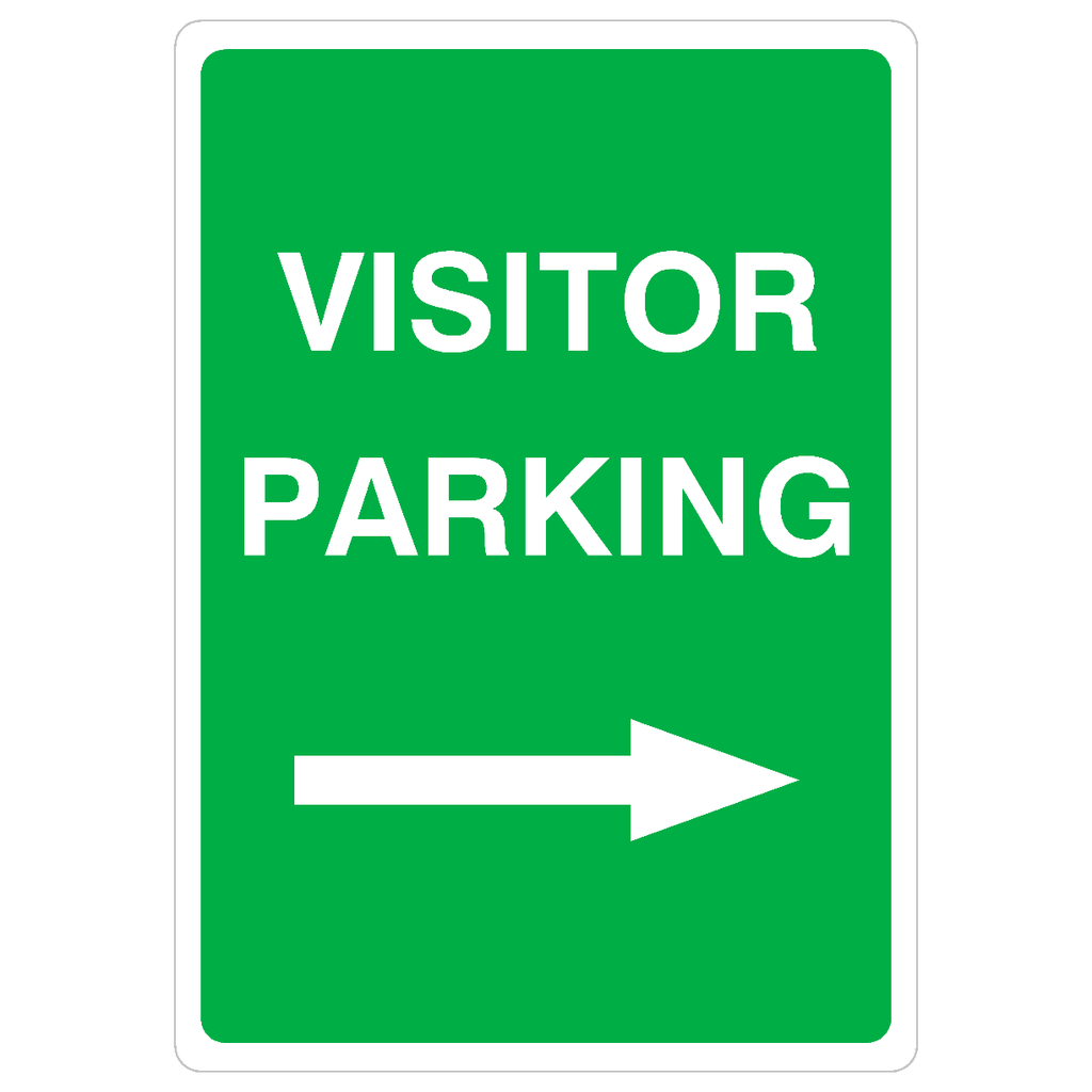 Visitor Parking Sign Right Arrow Portrait - The Sign Shed