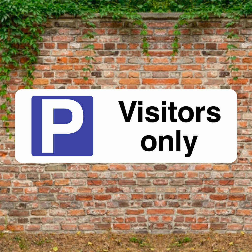 Visitors Only Parking P Landscape Sign - The Sign Shed