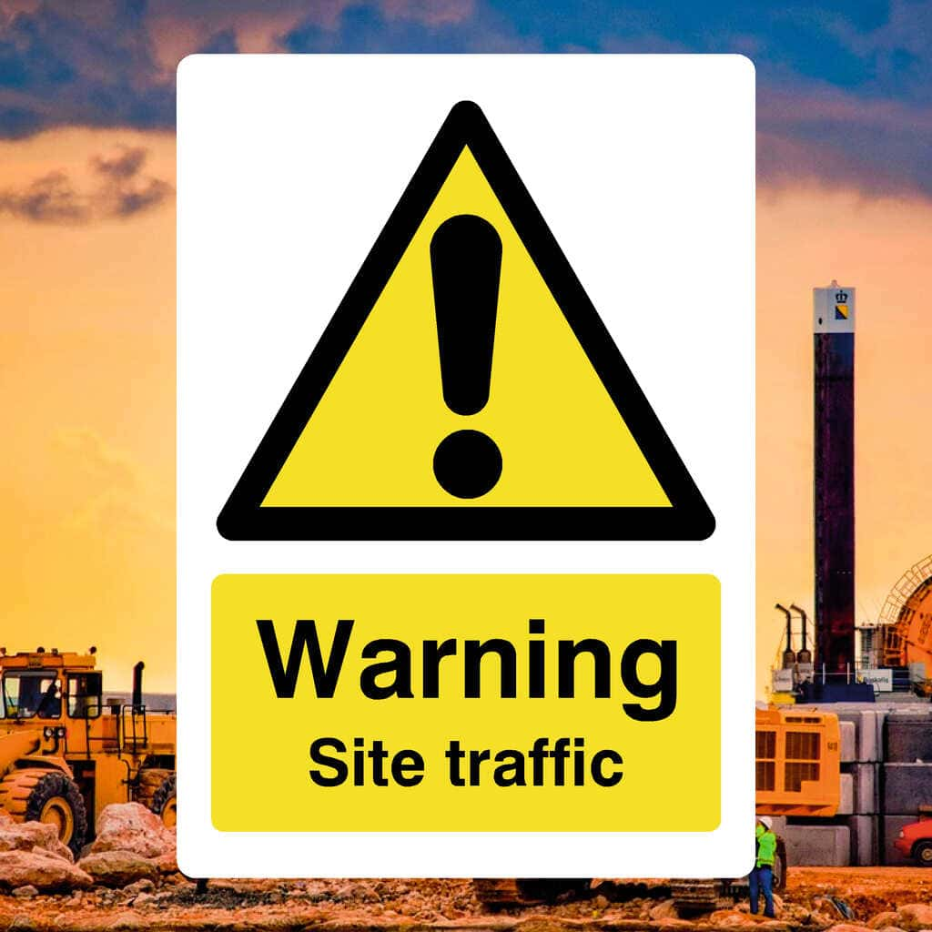 Warning Site Traffic Sign - The Sign Shed