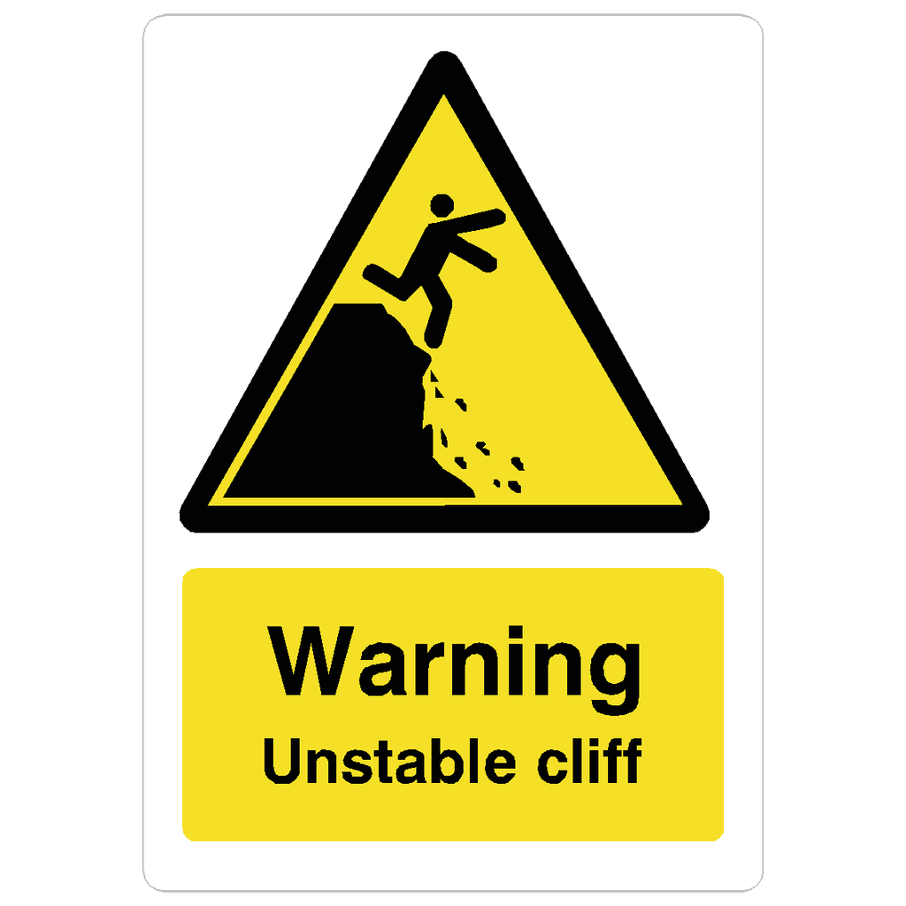 Warning Unstable Cliff Sign - The Sign Shed