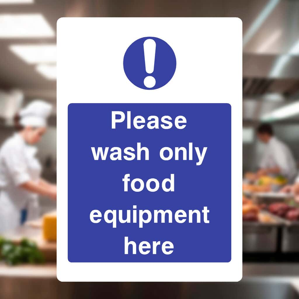 Wash Only Food Equipment Here Sign - The Sign Shed