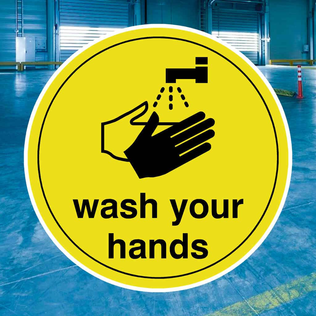 Wash Your Hands Floor Sticker - The Sign Shed