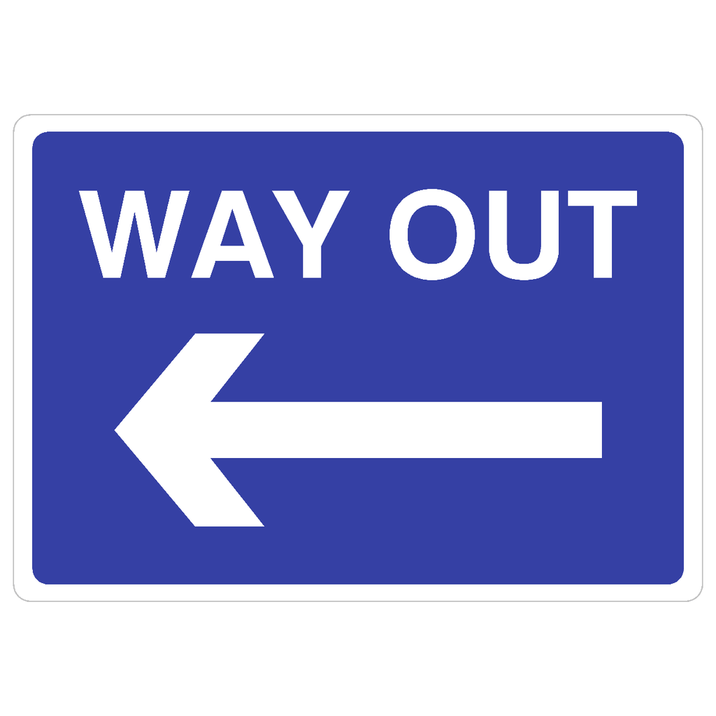 Way Out Left Arrow Sign - The Sign Shed