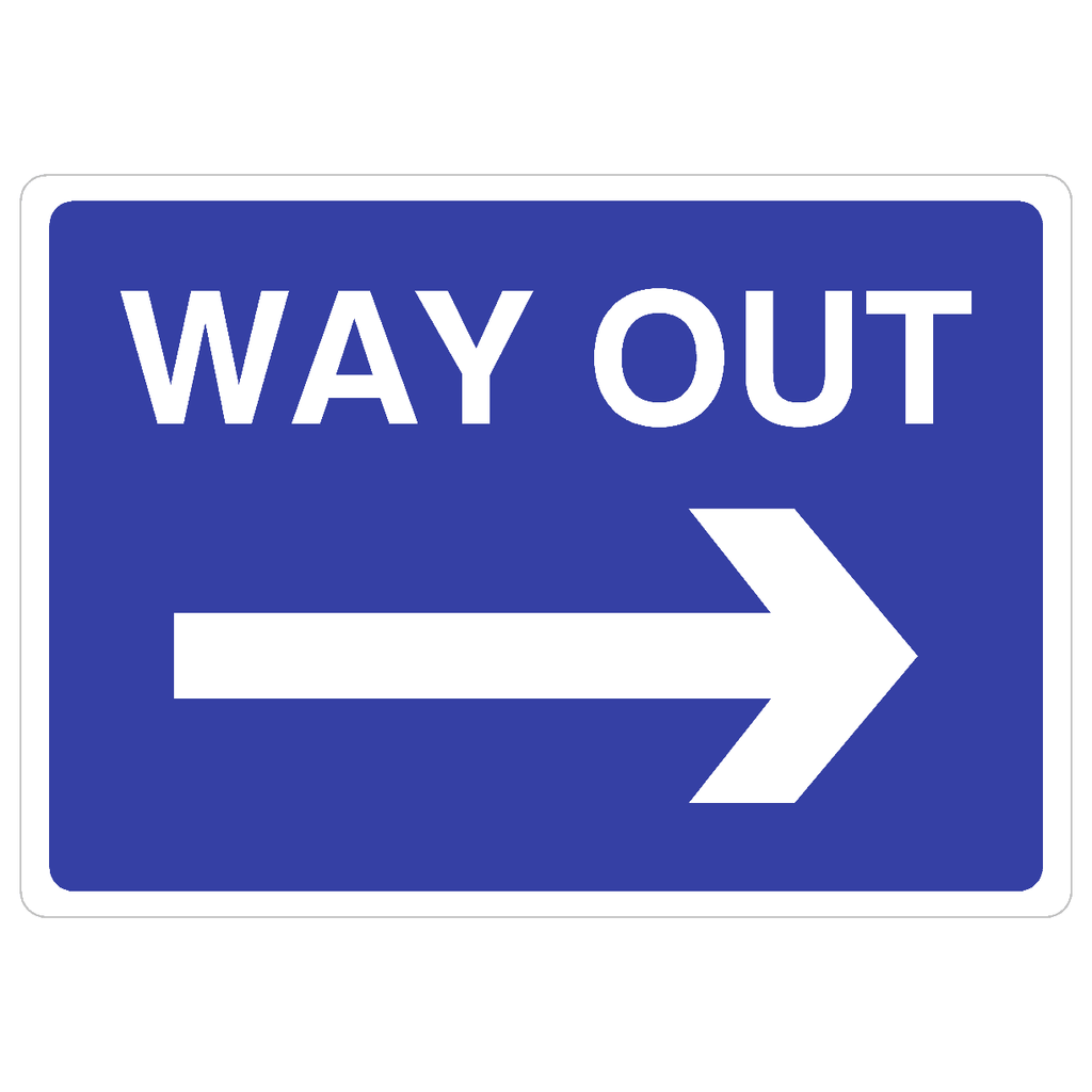 Way Out Right Arrow Sign - The Sign Shed