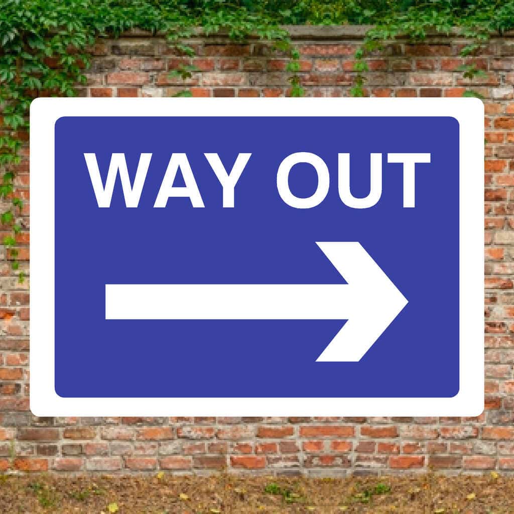 Way Out Right Arrow Sign - The Sign Shed