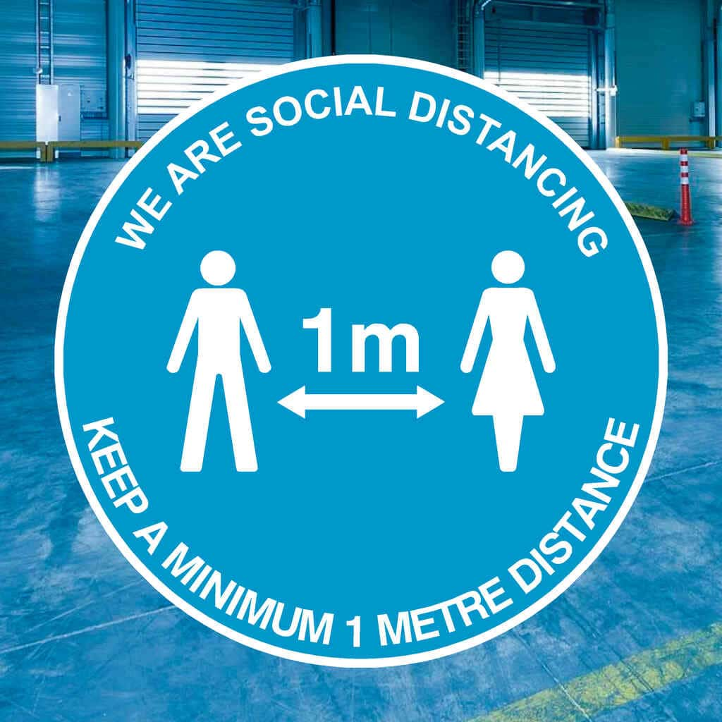 We Are Social Distancing 1m Floor Sticker - The Sign Shed