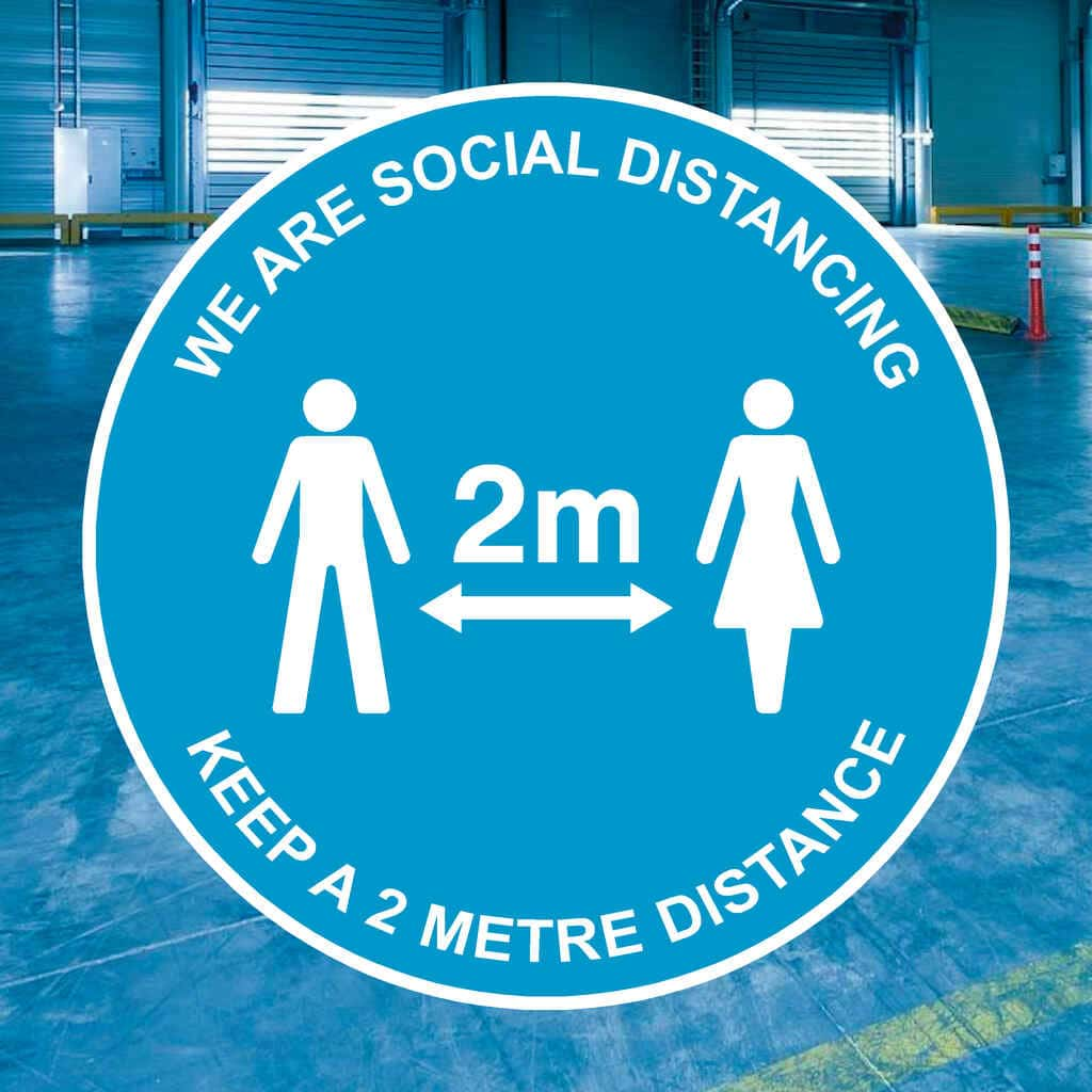 We Are Social Distancing 2 Metre Floor Sticker - The Sign Shed