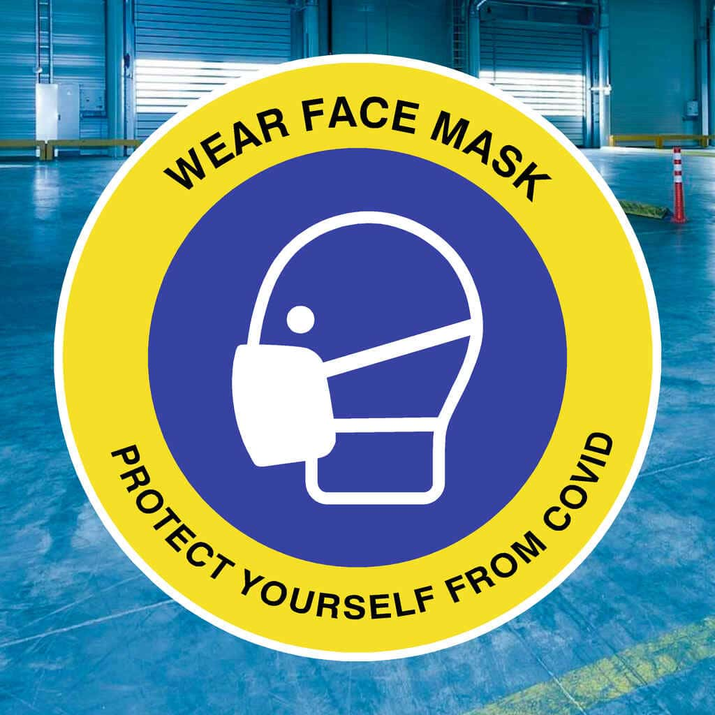 Wear A Face Mask Floor Sticker - The Sign Shed