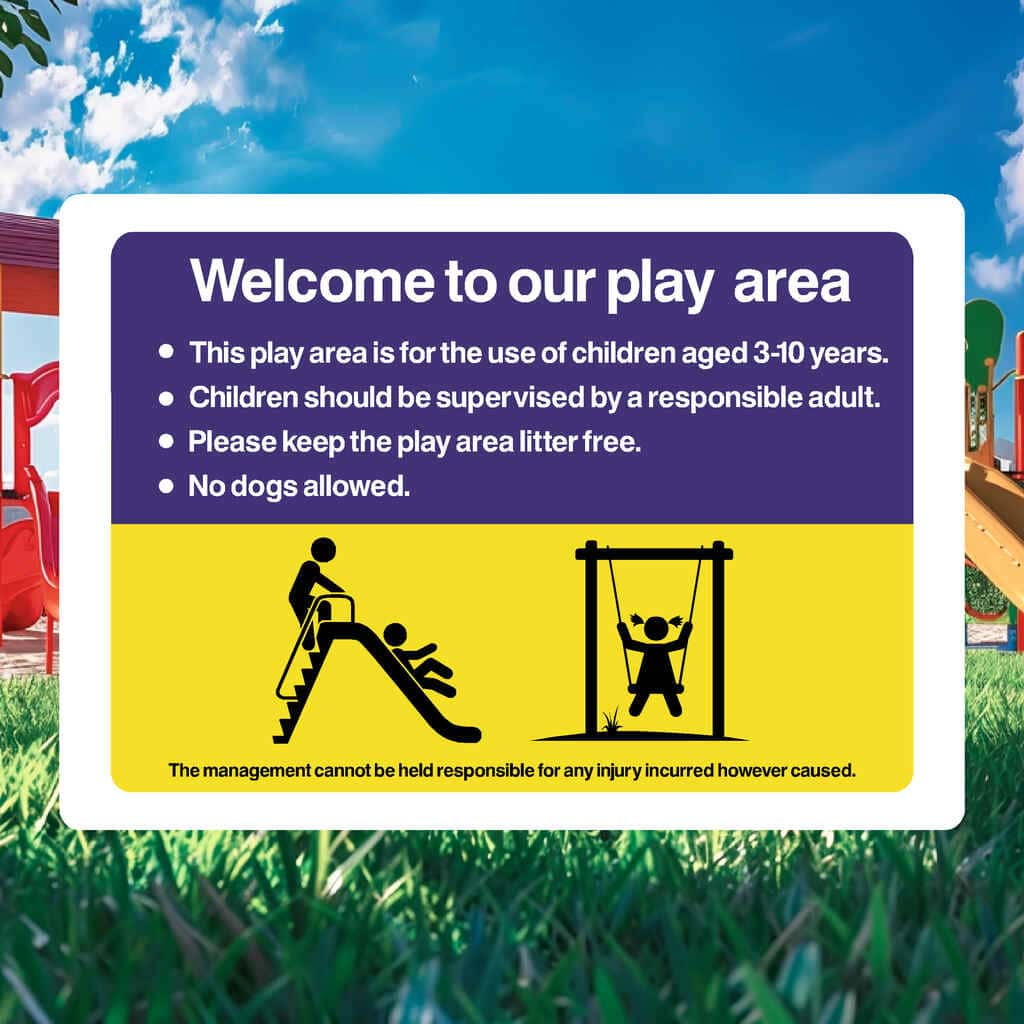 Welcome To Our Play Area Sign - The Sign Shed