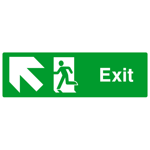 Fire Exit Sign Up Left Arrow