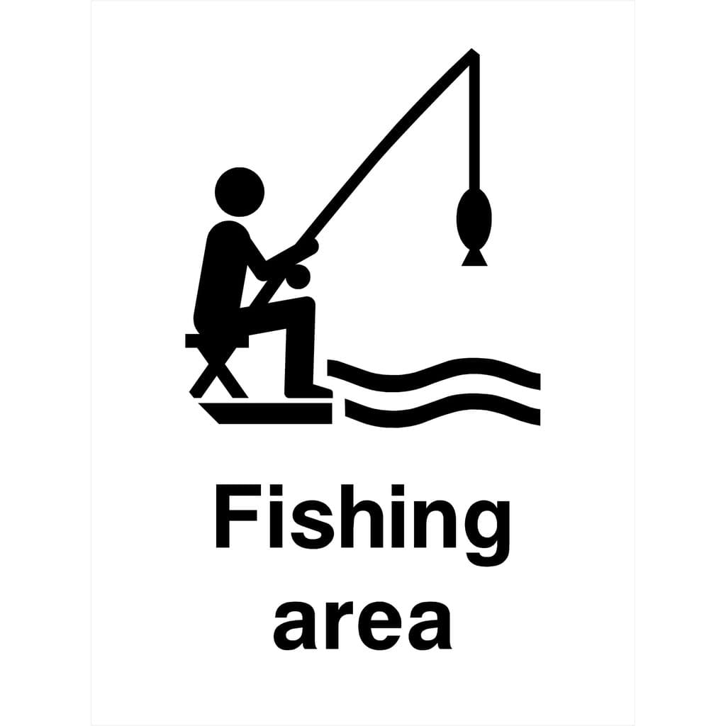 Fishing Area Sign, 150 x 200 mm / 3mm Composite Aluminium / No Fixings