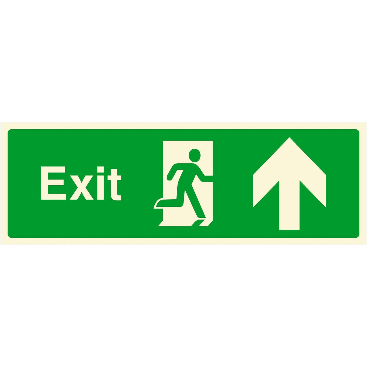 Glow In The Dark Exit Fire Sign Up Arrow