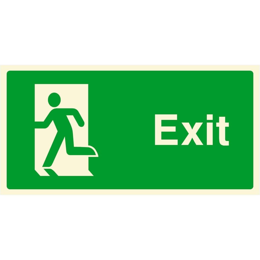 Glow In The Dark Exit Sign Left