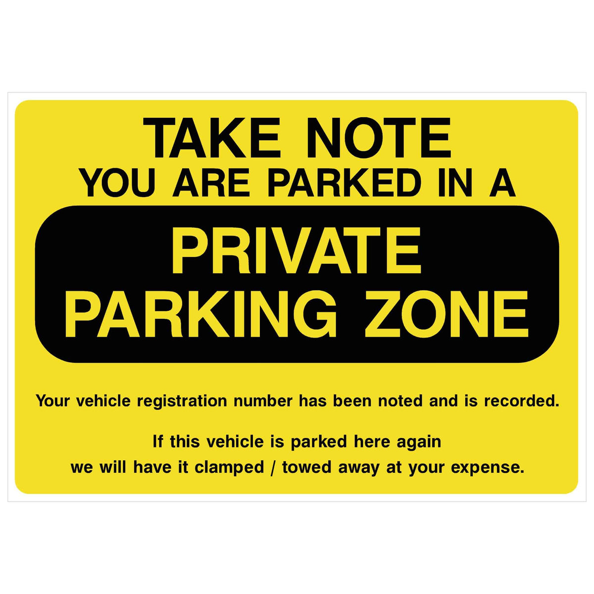 Private Parking Zone Sign