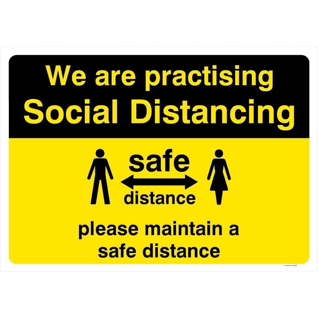 Social Distancing Maintain Safe Distance Sign