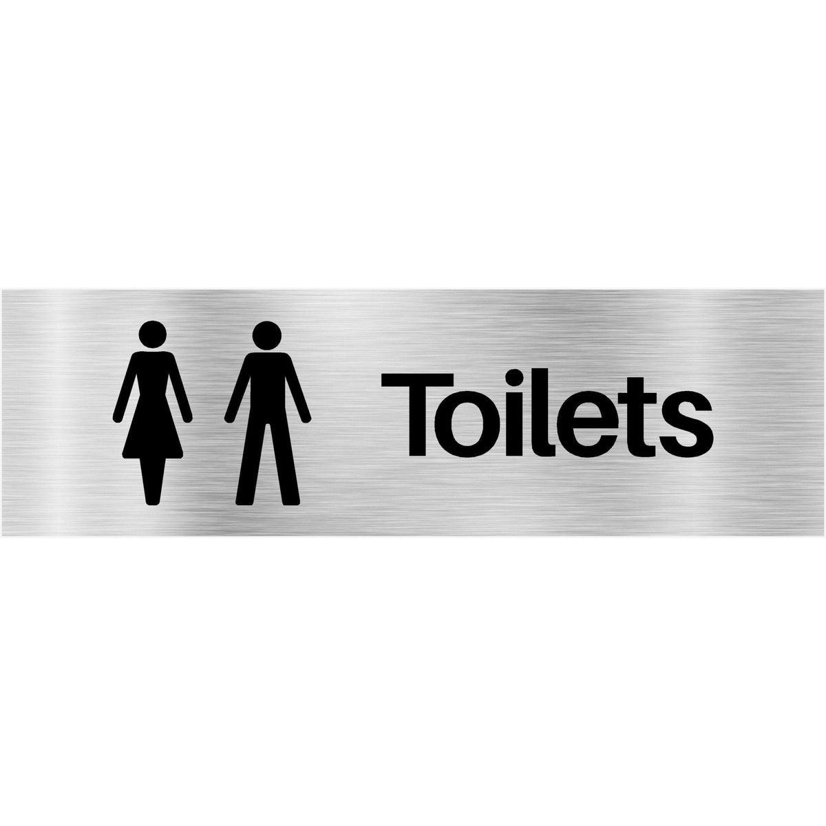 Unisex Toilets Sign in Brushed Silver